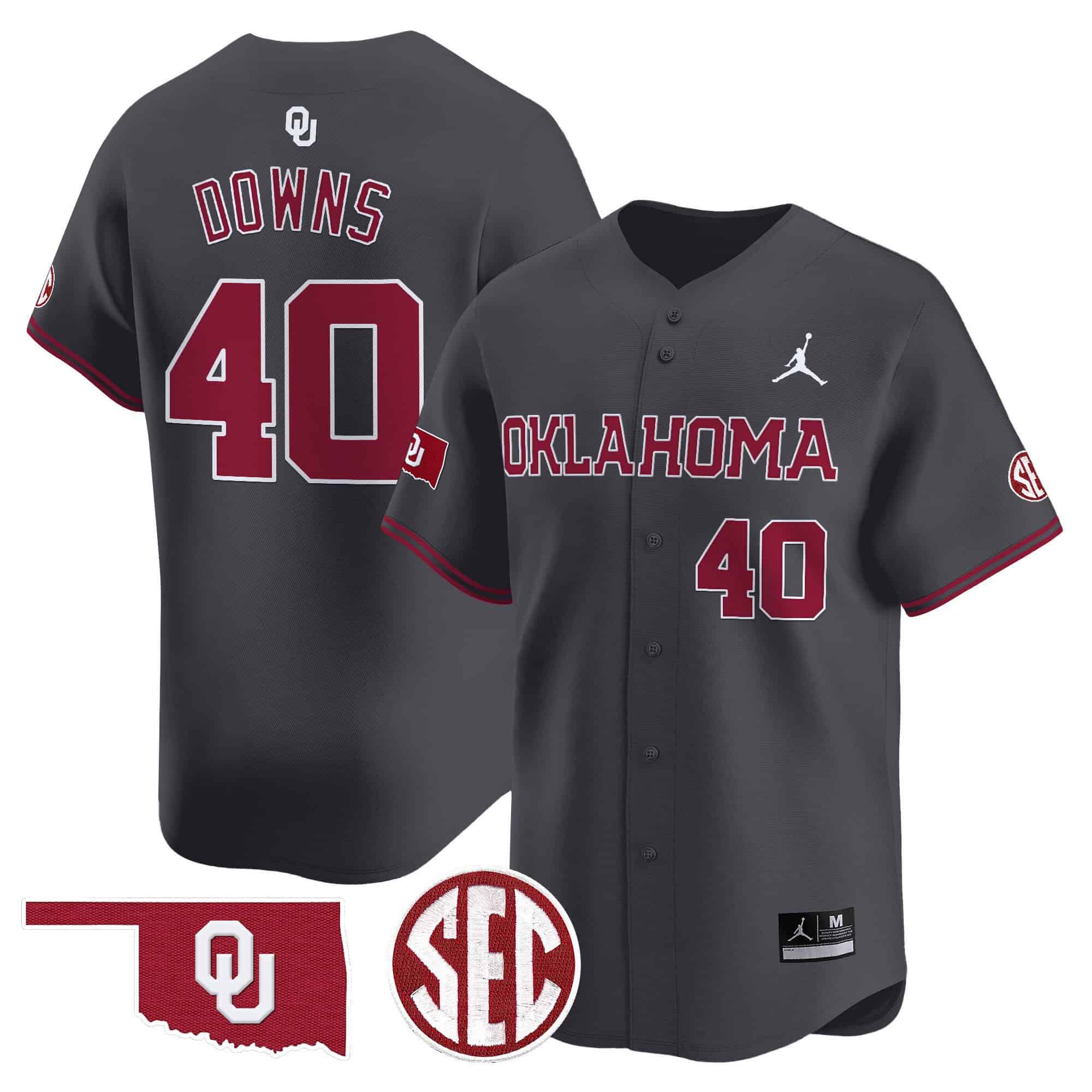 Men Oklahoma Sooners 40 Downs Grey 2024 Vapor Premier Limited NCAA Jersey